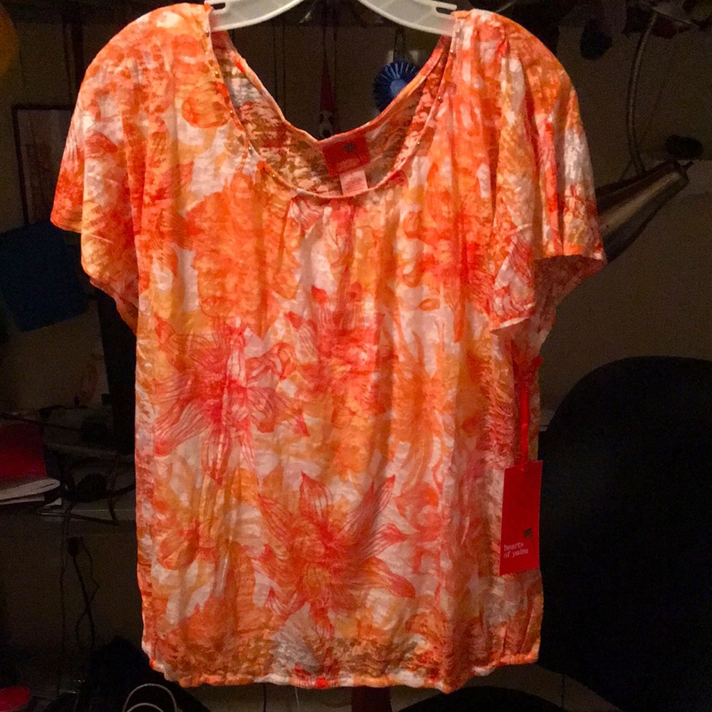 NWT Hearts of palm ladies blouse Size L